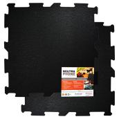 Technoflex Flooring Underlayment Acoustic Tiles Rubber Material 24-in W x 24-in H 4 sq. ft. Black