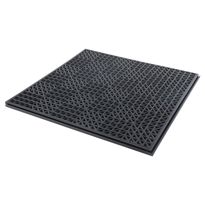 Floor Tile - Recycled PVC - Black - 18" x 18"