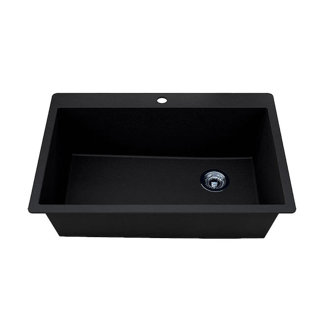 allen + roth The Alden Dual-mount 33-in x 22-in Stainless Steel Single Bowl  1-Hole Kitchen Sink All-in-one Kit in the Kitchen Sinks department at