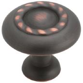 Bouton en métal fini bronze huilé
