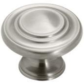 Bouton en métal fini nickel satiné