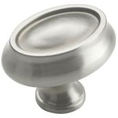 Bouton en métal fini nickel satiné