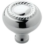 Bouton en métal fini chrome