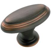 Bouton en métal fini bronze huilé
