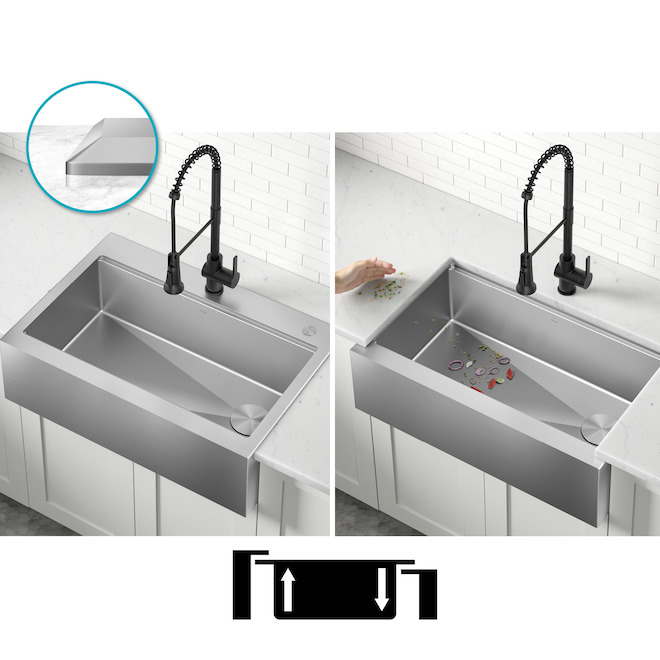 Kraus Kore 31.25-in x 21.38-in Stainless Steel Single Bowl Undermount Residential Kitchen Sink