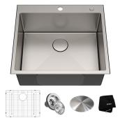 Standart PRO 25-in x 22-in Stainless Steel Single Bowl Drop-In/Undermount 2 Holes Kitchen Sink