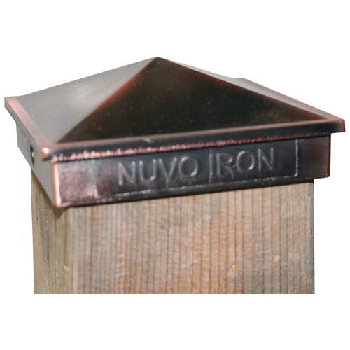 Nuvo Iron PCP02CP 3.5" x 3.5" Copper Plated Pyramid Aluminium Post Cap Case/24 