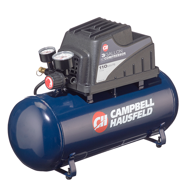 Campbell Hausfeld Horizontal 0.33-HP Air Compressor - 3-gal. - 125 psi - Blue