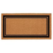 FHE Entrance Mat with Black Borders in Rubber-Backed Natural Coconut Coir - 22 x 47-in