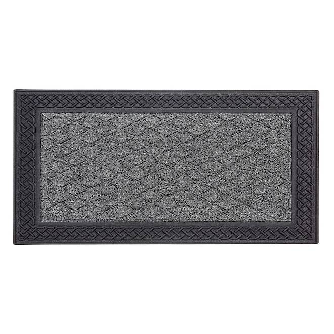 FHE Entrance Mat with Rubber Border of 18 x 30-in - Charcoal Grey