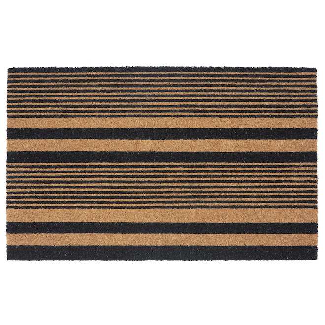 Tapis d'entrée FHE en fibres de coco avec motif de rayures de 18 x 30 po