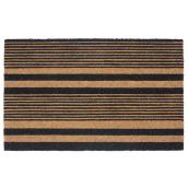 FHE Entrance Mat in Natural Coir with Striped Pattern of 18 x 30-in