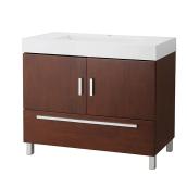Meuble-lavabo Sutton, noyer brillant