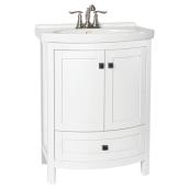 Meuble-lavabo double noyer avec comptoir en surface solide blanche Vanessa  par GEF de 60 po