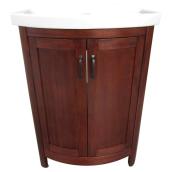 Meuble-lavabo Payson à portes arrondies, tabac