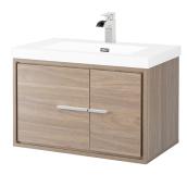 Foremost Carlington Walnut Bathroom Vanity with Sink - Wall Hung - Optional Metal Legs - Slow Close Doors and Drawers