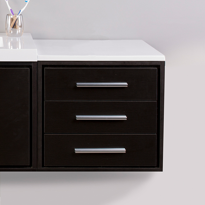 Cabinet with Marble Top - Carlington - 3 Drawers- Espresso