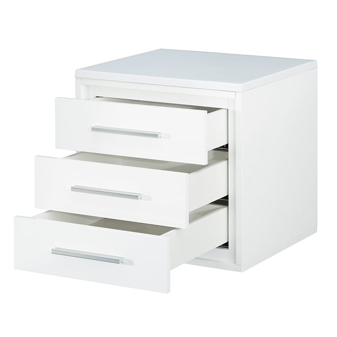 Cabinet with Marble Top - Carlington - 3 Drawers- Gloss White