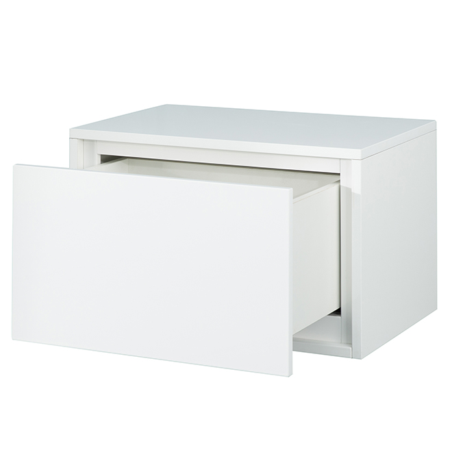 Cabinet with Wheels - Carlington - 1 Drawer - 23 5/8" - Gloss White