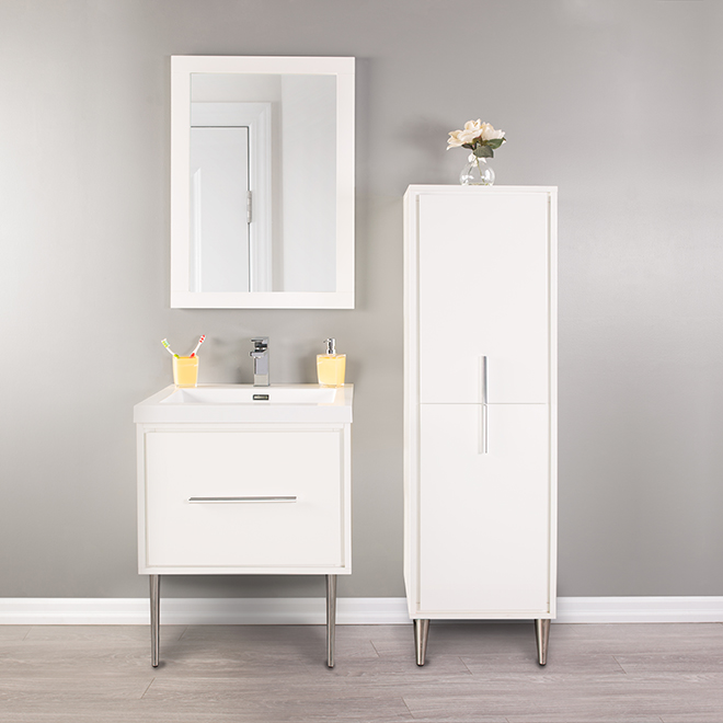 Linen Cabinet - Carlington - 2 Doors/3 Shelves - Gloss White
