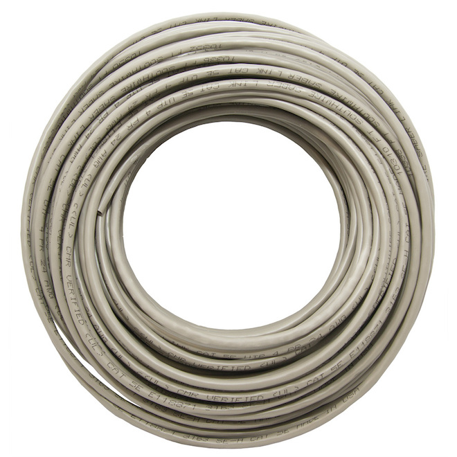 Southwire 100-Ft 24/4 CAT 5E Riser Gray Data Cable