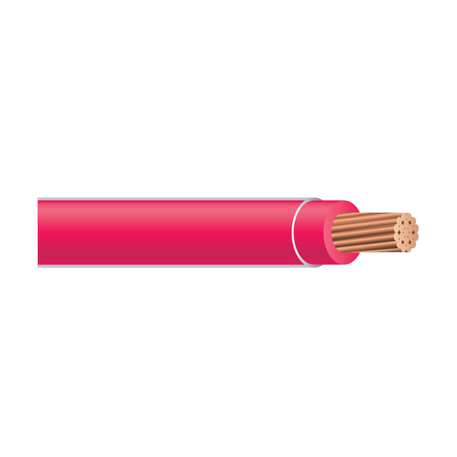 Fil électrique THHN SImpull T90 en cuivre toronné de calibre 14 à gaine PVC rouge Southwire, 30 m