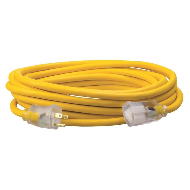 Southwire 12/3 25-ft Standard Outdoor Polar/Solar Extension Cord - Yellow  1687SW0002
