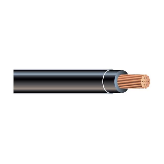 Câble THHN en cuivre noir toronné Southwire T90 - 10/19 AWG - TWN75