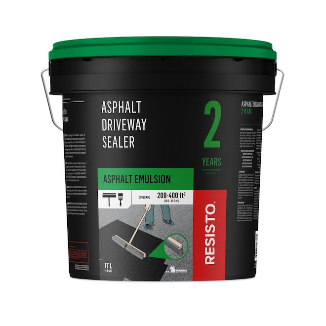 Resisto 17-L Asphalt Emulsion 2 Years Asphalt Driveway Sealer - Covers 250  to 500-sq. ft.