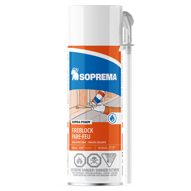 Mousse isolante pare-feu Sopra-Foam Soprema, 16 oz