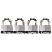 Master Lock 4-Pack 1.50-in Wide Laminated Steel Warded Padlock