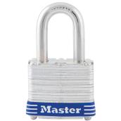 Master Lock - 1-Pack - Laminated Steel Body - Silver with Blue Bumper Padlock