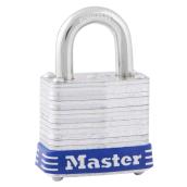 Cadenas à clé en acier laminé avec pare-choc bleu, Master Lock 7D, 1-paquet
