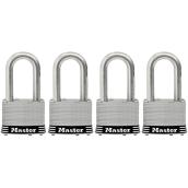 Master Lock Keyed Padlocks - 1.5-in Shackle - 1.75-in - Stainless Steel - Pack of 4