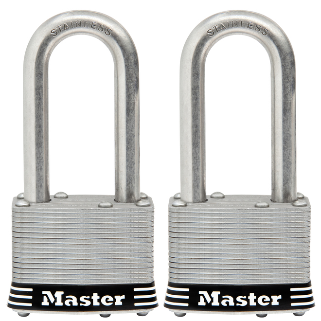 Master Lock Keyed Padlocks - 2-in - Laminated Stainless Steel - Pack of 2