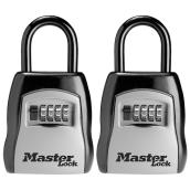 Boîte-cadenas portable à combinaison en aluminium, Master Lock 5400T, paquet de 2