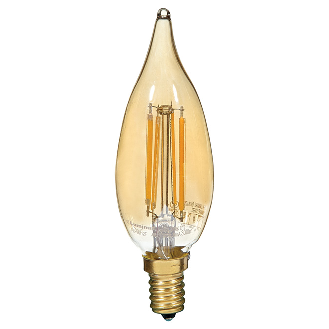 4W Dimmable Candelabra LED Light Bulb B11 40W Equal E12 Chandelier 2400K 12-pk 