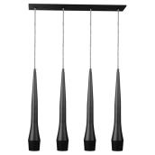 Suspensions à 4 lumières, Leanne IV, noir mat