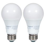 Ampoule DEL A19 9,5 W, non-variable, blanc doux, 2 pqt