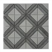 Bestview Carreaux de sol et de mur en mosaïque Rubik - 12 po x 12 po - Marbre en pierre naturelle - 5 par boîte