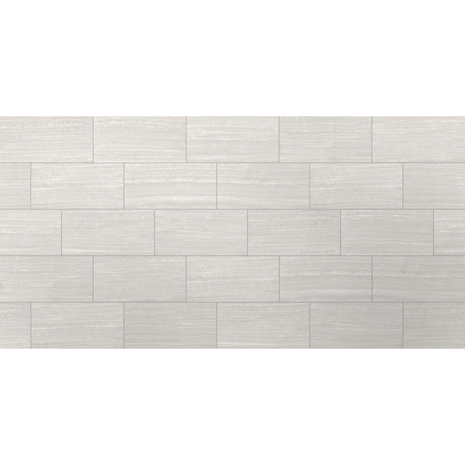 Style Selections Leonia Silver 12-in x 24-in Glazed Porcelain Tile
