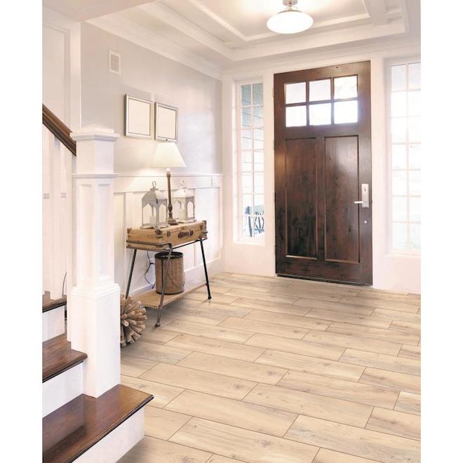 Style Selections 6-in x 24-in Elegant Wood Natural Wood Look Porcelain Floor and Wall Tile