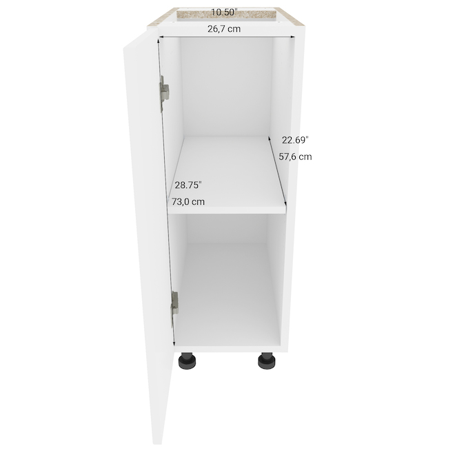 ELITE Base Kitchen Cabinet - 12-in x 34 3/4-in - Shaker Style - White