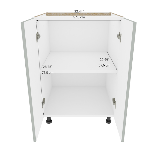 Armoire de cuisine module inférieur ELITE de LANDON&CO, 2 portes, 23 15/16 po x 34 3/4 po, gris