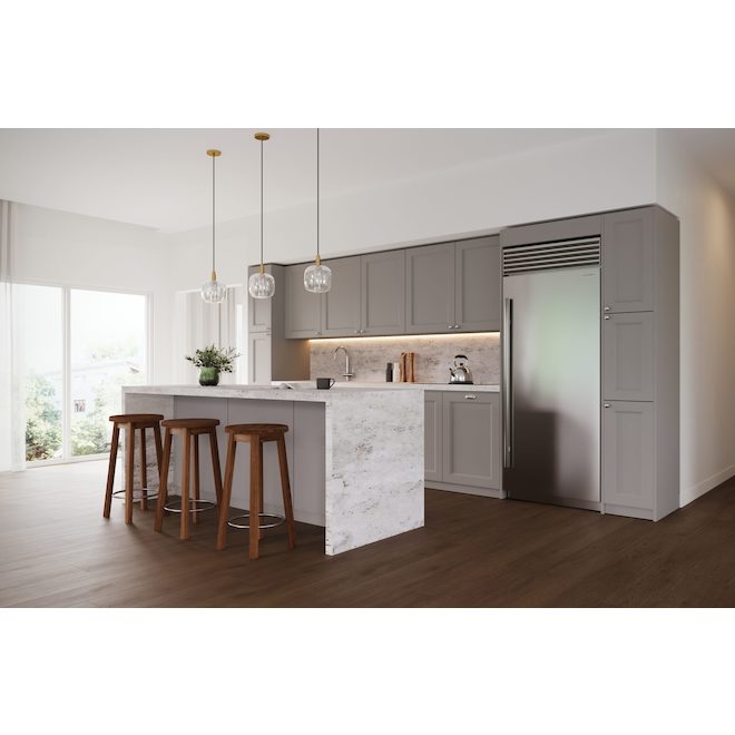 Landon & Co. ELITE Wall Cabinet with 2 Doors Shaker Style 30-in W x 30.25-in H x 12-in D - Grey