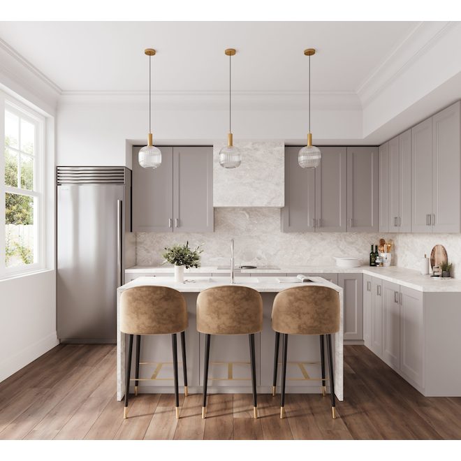 Landon & Co. ELITE Wall Cabinet with 2 Doors Shaker Style 30-in W x 30.25-in H x 12-in D - Grey