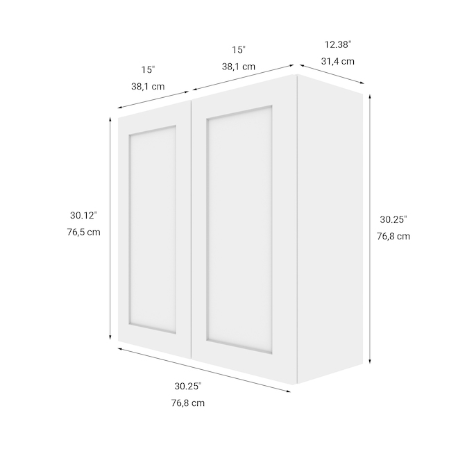 LANDON&CO ELITE 2-Doors Kitchen Cabinet - Wall Mount - 30 1/4-in x 30 1/4-in  - Shaker Style - White