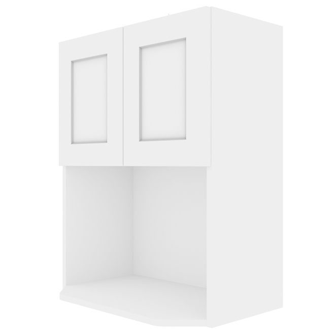 LANDON&CO ELITE 2-Doors Microwave Wall Cabinet - Polymer - 24-in x 30-in - Shaker Style - White