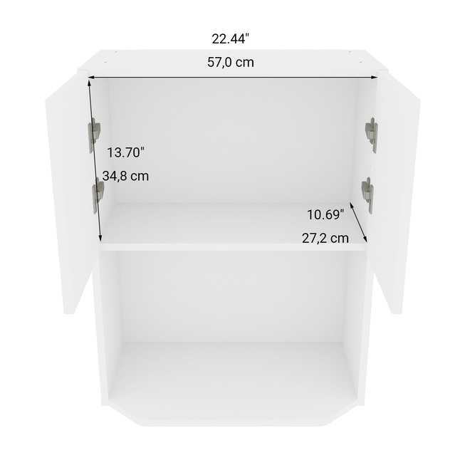 LANDON&CO ELITE 2-Doors Microwave Wall Cabinet - Polymer - 24-in x 30-in - Shaker Style - White