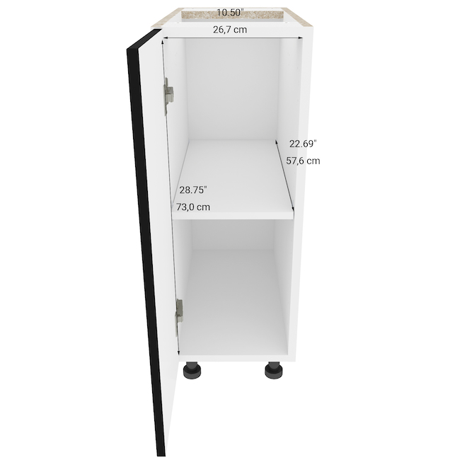 Armoire de cuisine Eklipse, module inférieur, collection Onyx, 12 po x